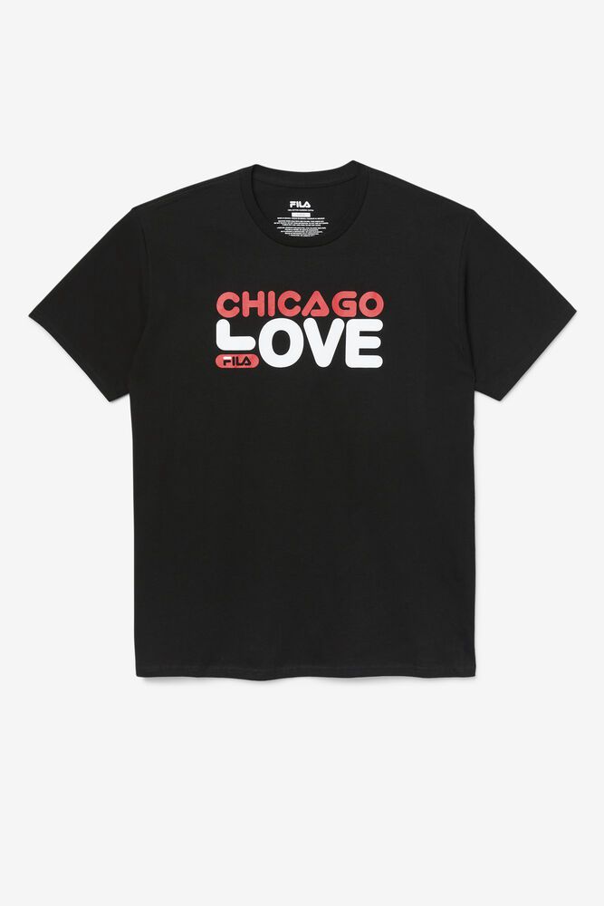 Fila Chicago Love T-Shirt Black - Mens - 28073JEBO